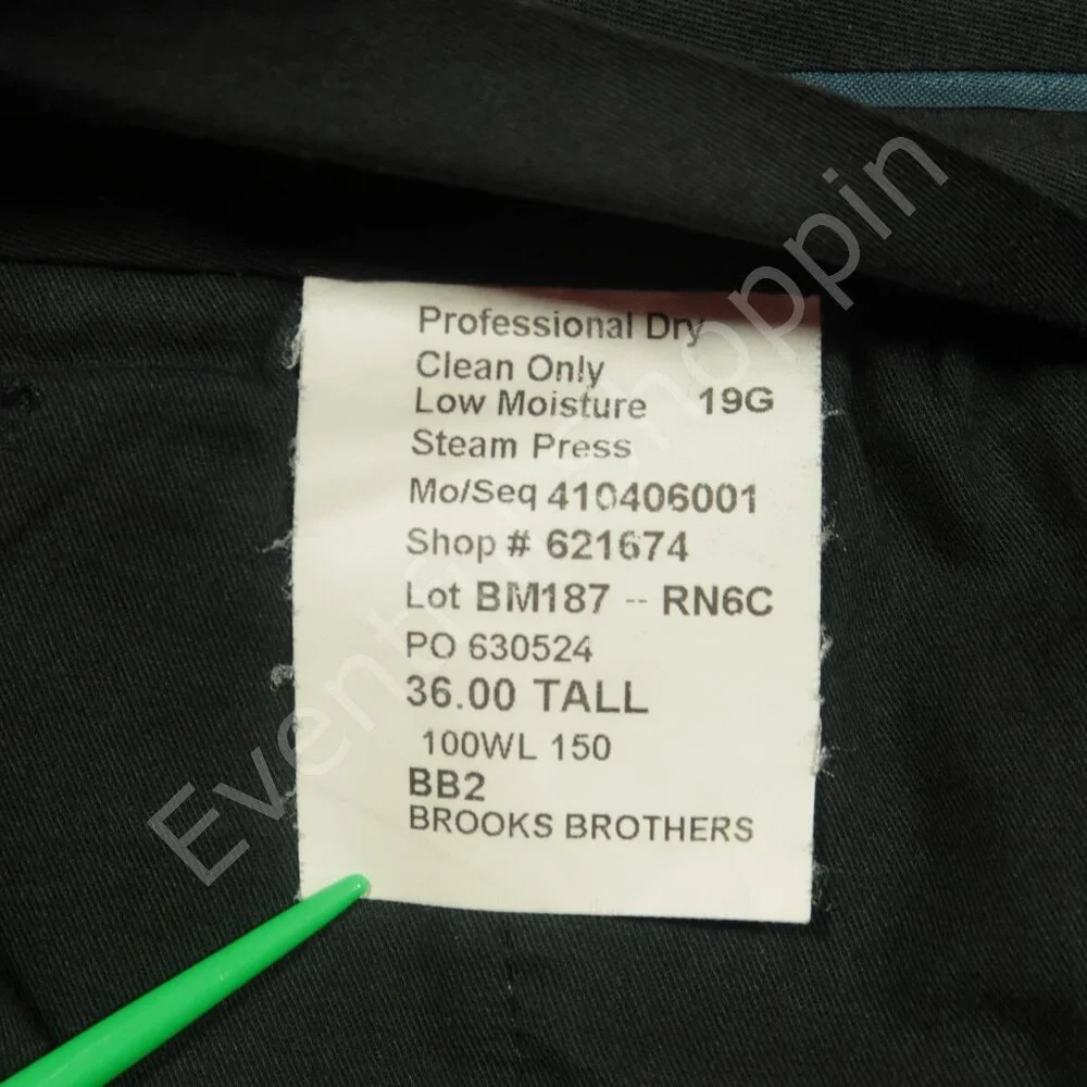 Brooks Brothers Suit Mens 46 Tall Black Flannel Wool Half Lined Bespoke - Picture 13 of 15